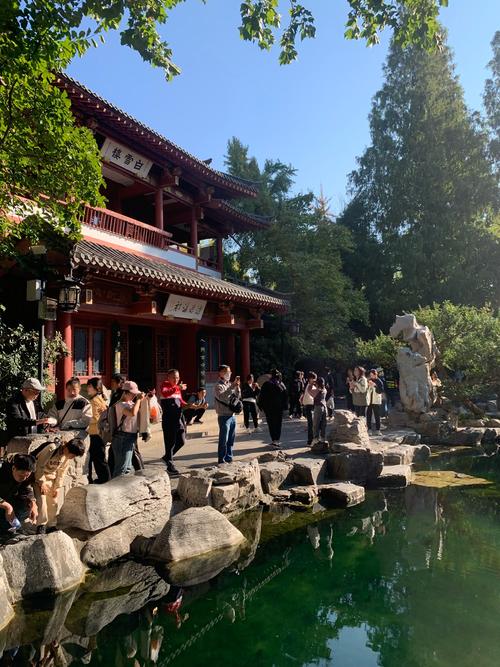 清明假期，济南变“挤南”还好趵突泉前的围栏是石柱的